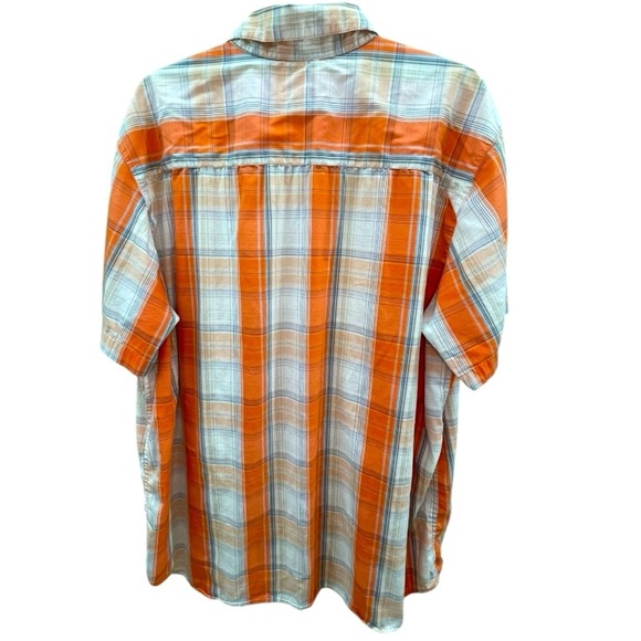 Columbia Omni-wick Short Sleeve Plaid Shirt Orange XL Mens Advanced Evaporation - Picture 3 of 10